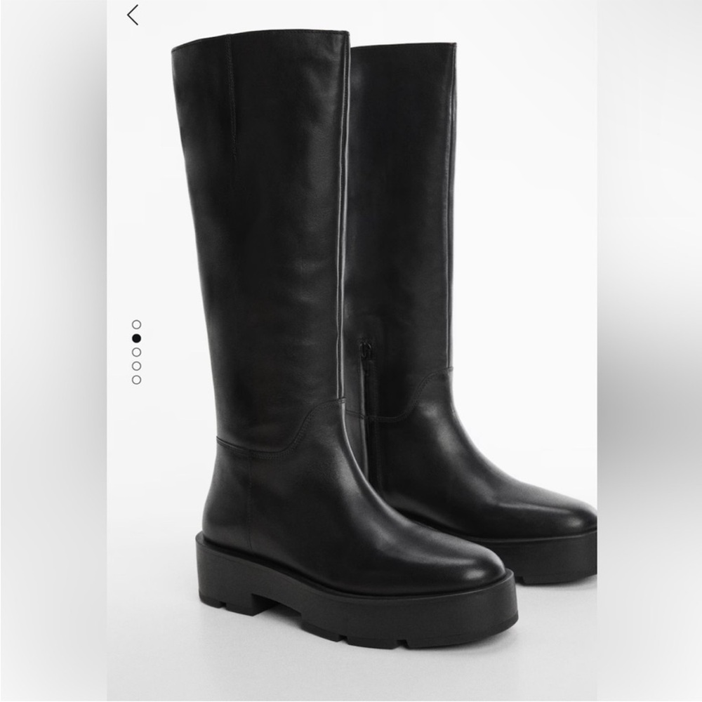 MANGO Black Women's Knee-High Boots